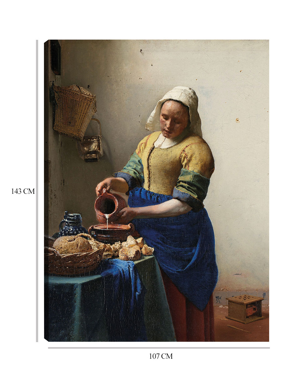 Foto 7 pulgar | Cuadro Decorativo - La Lechera (c. 1660)- Johannes Vermeer - Fotografía - 107x143 - Impresión En Lienzo - Fine Art Tj