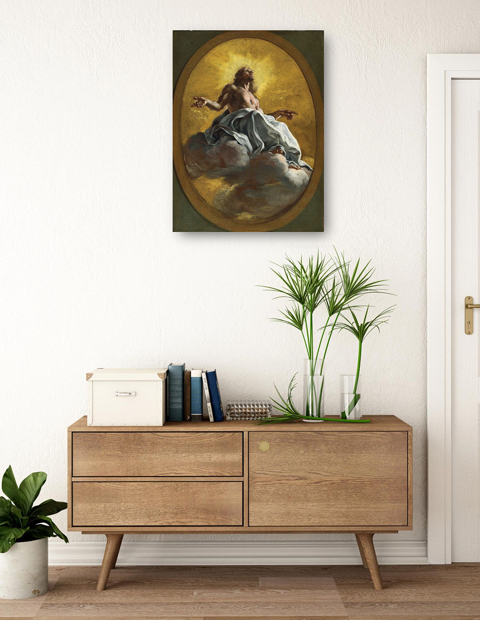 Foto 4 pulgar | Cuadro Decorativo - Cristo En Gloria- Giovanni Battista Gauli - Religión - 46x61 - Impresión En Lienzo - Fine Art Tj