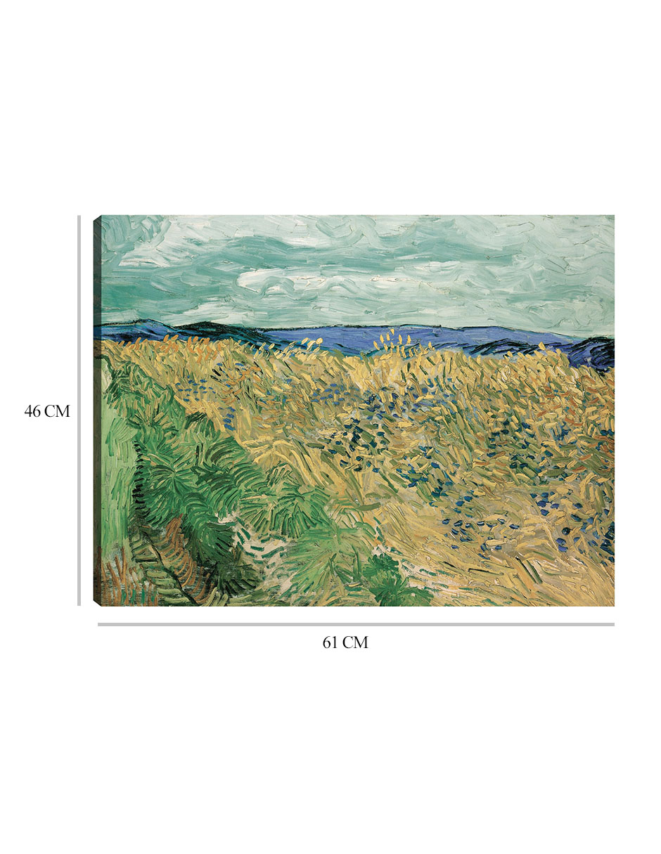 Foto 7 pulgar | Cuadro Decorativo - Campo De Trigo Con Acianos (1890)- Vincent Van Gogh - Religión - 46x61 - Impresión En Lienzo