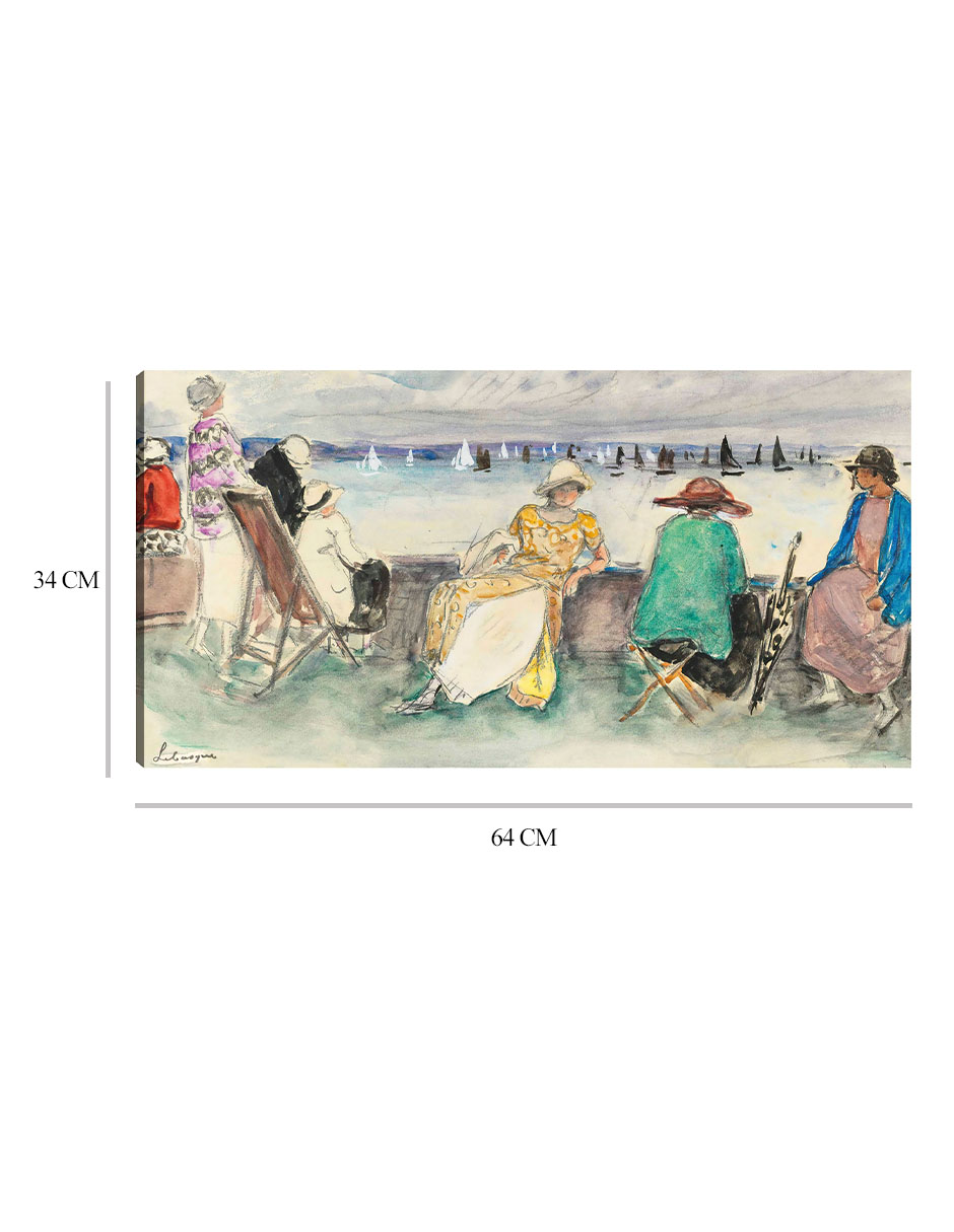 Foto 7 pulgar | Cuadro Decorativo - Mujeres Aux Régates (1920)- Henri Lebasque - Fotografía - 34x64 - Impresión En Lienzo - Fine Art T