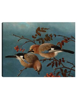 Foto 1 | Cuadro Decorativo - Arrendajos (1877)- Ferdinand Von Wright - Religión - 69x92 - Impresión En Lienzo - Fine Art Tj