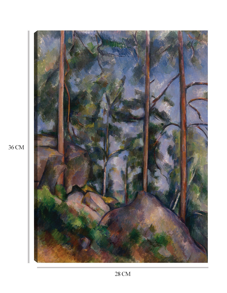 Foto 7 pulgar | Cuadro Decorativo - Pinos Y Rocas (1897)- Paul Cézanne - Paisaje - 28x36 - Impresión En Lienzo - Fine Art Tj