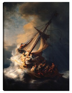 Foto 1 | Cuadro Decorativo - La Tormenta En El Mar De Galilea- Rembrandt Van Rijn - Religión - 28x36 - Impresión En Lien