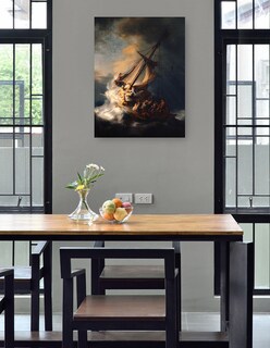 Foto 4 | Cuadro Decorativo - La Tormenta En El Mar De Galilea- Rembrandt Van Rijn - Religión - 28x36 - Impresión En Lien