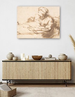 Foto 5 | Cuadro Decorativo - Mujer Leyendo (1606–69)- Rembrandt Van Rijn - Fotografía - 28x36 - Impresión En Lienzo - Fine Ar