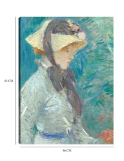 Foto 6 | Cuadro Decorativo - Mujer Joven Con Sombrero De Paja- Berthe Morisot - Fotografía - 46x61 - Impresión En Lienzo -