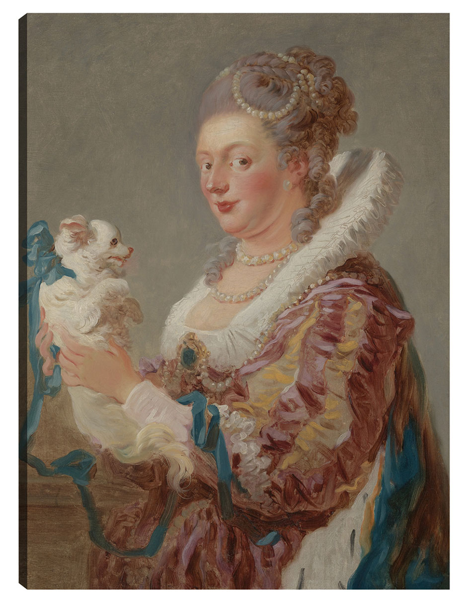 Foto 2 pulgar | Cuadro Decorativo - Una Mujer Con Un Perro- Jean Honore Fragonard - Fotografía - 46x61 - Impresión En Lienzo - Fine