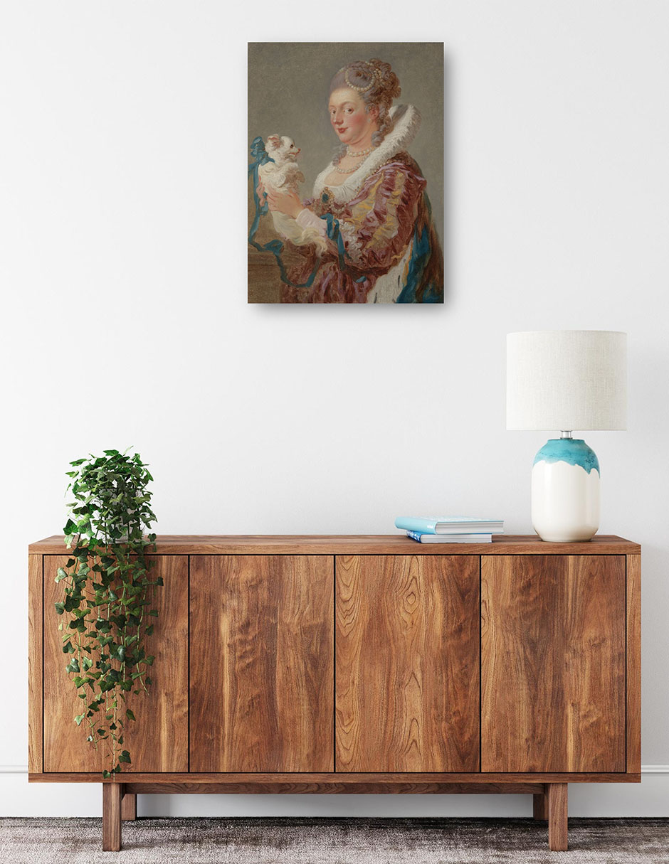 Foto 2 | Cuadro Decorativo - Una Mujer Con Un Perro- Jean Honore Fragonard - Fotografía - 46x61 - Impresión En Lienzo - Fine
