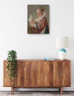 Foto 2 | Cuadro Decorativo - Una Mujer Con Un Perro- Jean Honore Fragonard - Fotografía - 46x61 - Impresión En Lienzo - Fine