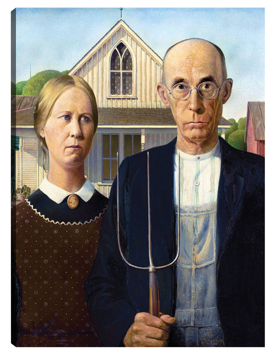 Foto 2 pulgar | Cuadro Decorativo - Gótico Americano (1930)- Grant Wood - Fotografía - 69x92 - Impresión En Lienzo - Fine Art Tj