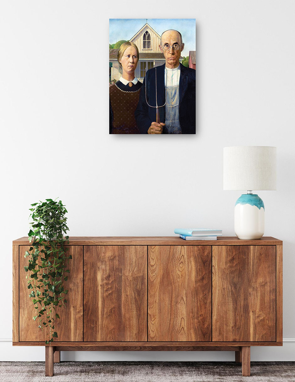 Foto 2 | Cuadro Decorativo - Gótico Americano (1930)- Grant Wood - Fotografía - 69x92 - Impresión En Lienzo - Fine Art Tj