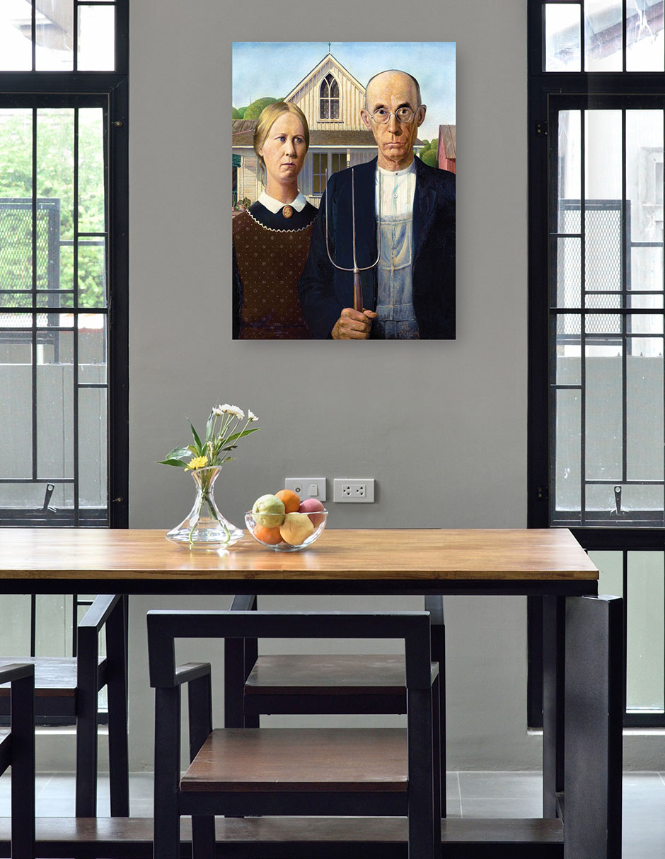 Foto 5 pulgar | Cuadro Decorativo - Gótico Americano (1930)- Grant Wood - Fotografía - 69x92 - Impresión En Lienzo - Fine Art Tj
