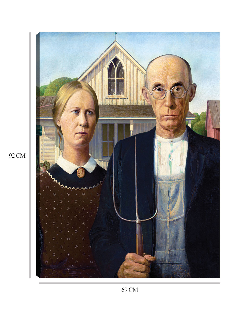 Foto 6 | Cuadro Decorativo - Gótico Americano (1930)- Grant Wood - Fotografía - 69x92 - Impresión En Lienzo - Fine Art Tj
