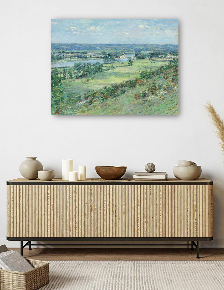 Foto 6 pulgar | Cuadro Decorativo - El Valle Del Sena- Theodore Robinson - Religión - 77x102 - Impresión En Lienzo - Fine Art Tj