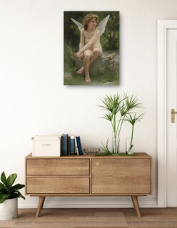 Foto 3 | Cuadro Decorativo - Amor Al Acecho (1890)- William Bouguereau - Religión - 28x36 - Impresión En Lienzo - Fine Art Tj