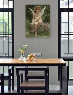 Foto 4 | Cuadro Decorativo - Amor Al Acecho (1890)- William Bouguereau - Religión - 28x36 - Impresión En Lienzo - Fine Art Tj