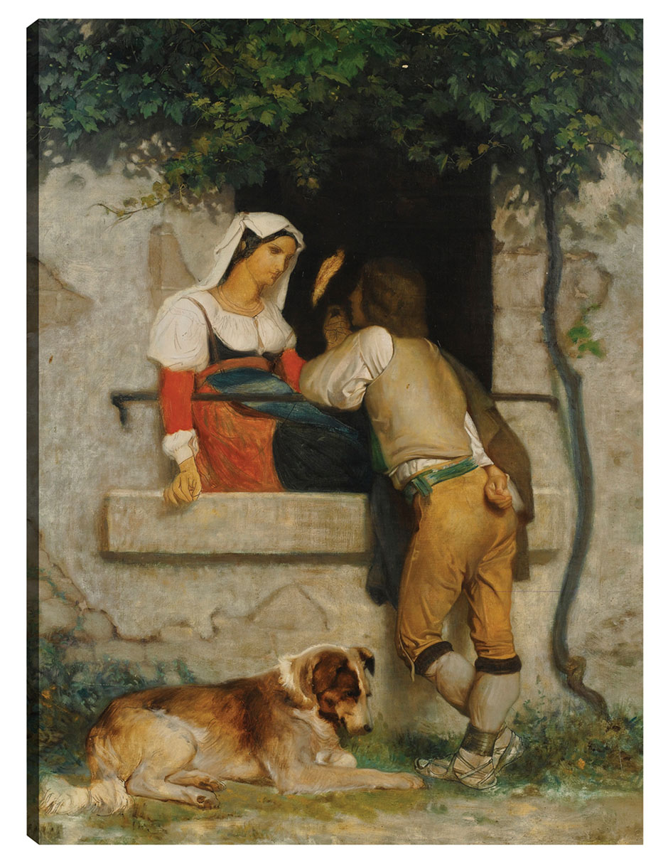 Foto 2 pulgar | Cuadro Decorativo - Amantes Italianos- William Bouguereau - Fotografía - 46x61 - Impresión En Lienzo - Fine Art Tj