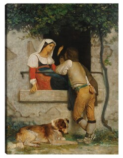 Foto 1 | Cuadro Decorativo - Amantes Italianos- William Bouguereau - Fotografía - 46x61 - Impresión En Lienzo - Fine Art Tj