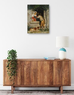 Foto 2 | Cuadro Decorativo - Amantes Italianos- William Bouguereau - Fotografía - 46x61 - Impresión En Lienzo - Fine Art Tj