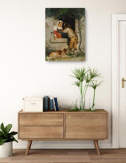 Foto 3 | Cuadro Decorativo - Amantes Italianos- William Bouguereau - Fotografía - 46x61 - Impresión En Lienzo - Fine Art Tj