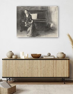 Foto 5 | Cuadro Decorativo - Dama Al Piano- John Singer Sargent - Fotografía - 69x92 - Impresión En Lienzo - Fine Art Tj