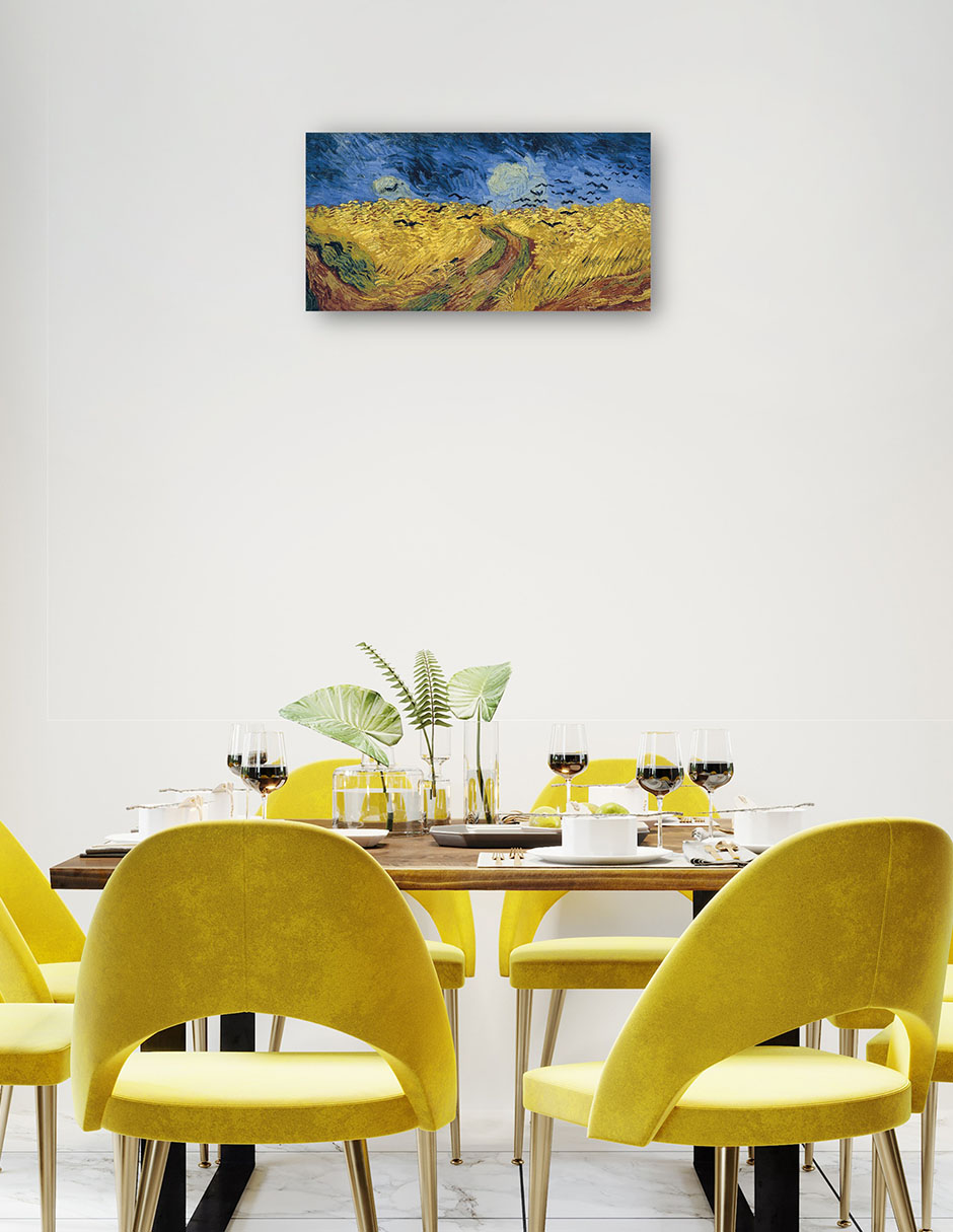 Foto 4 pulgar | Cuadro Decorativo - Campo De Trigo Con Cuervos (1890)- Vincent Van Gogh - Paisaje - 46x89 - Impresión En Lienzo -
