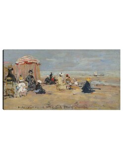 Foto 1 | Cuadro Decorativo - En La Playa- Eugene Boudin - Costa - 72x138 - Impresión En Lienzo - Fine Art Tj