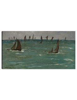 Foto 1 | Cuadro Decorativo - Barcos En Berck-sur-mer (1873)- Edouard Manet - Costa - 54x102 - Impresión En Lienzo - Fine Art Tj