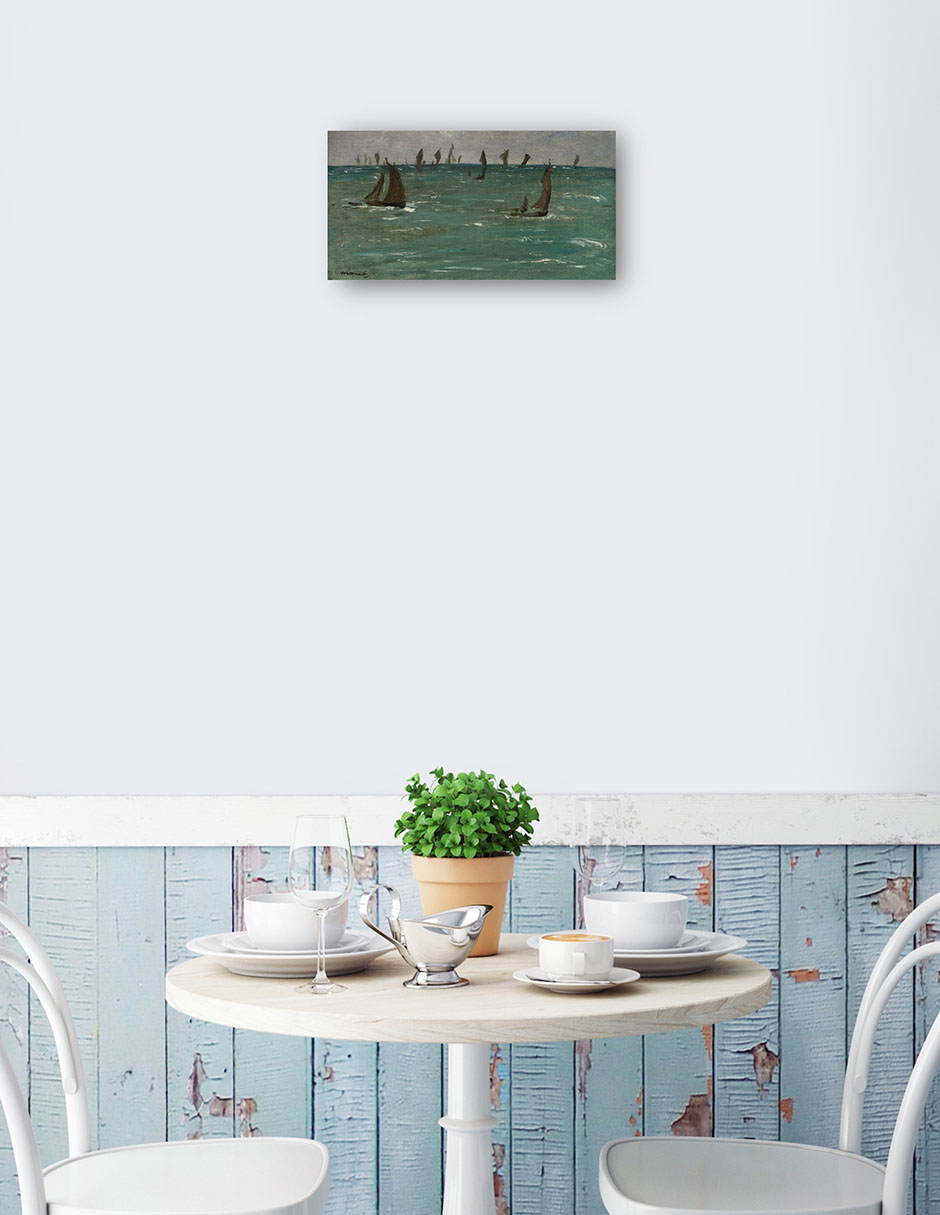 Foto 3 pulgar | Cuadro Decorativo - Barcos En Berck-sur-mer (1873)- Edouard Manet - Costa - 54x102 - Impresión En Lienzo - Fine Art Tj