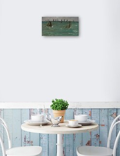 Foto 2 | Cuadro Decorativo - Barcos En Berck-sur-mer (1873)- Edouard Manet - Costa - 54x102 - Impresión En Lienzo - Fine Art Tj