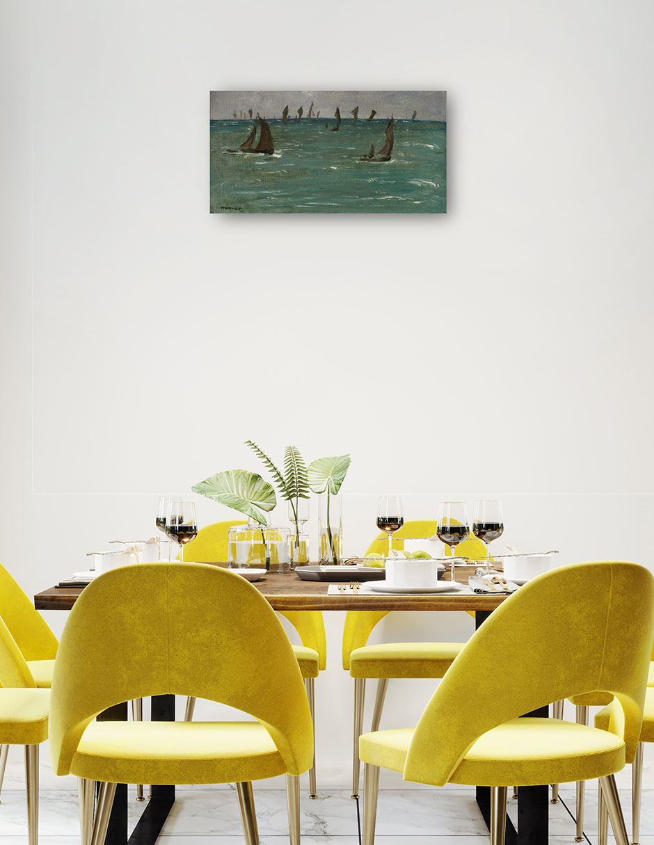 Foto 4 pulgar | Cuadro Decorativo - Barcos En Berck-sur-mer (1873)- Edouard Manet - Costa - 54x102 - Impresión En Lienzo - Fine Art Tj