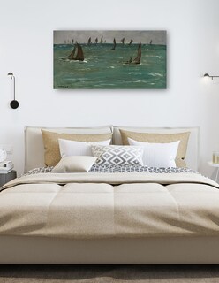 Foto 5 | Cuadro Decorativo - Barcos En Berck-sur-mer (1873)- Edouard Manet - Costa - 54x102 - Impresión En Lienzo - Fine Art Tj