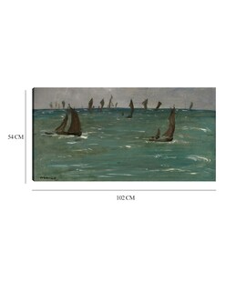 Foto 6 | Cuadro Decorativo - Barcos En Berck-sur-mer (1873)- Edouard Manet - Costa - 54x102 - Impresión En Lienzo - Fine Art Tj