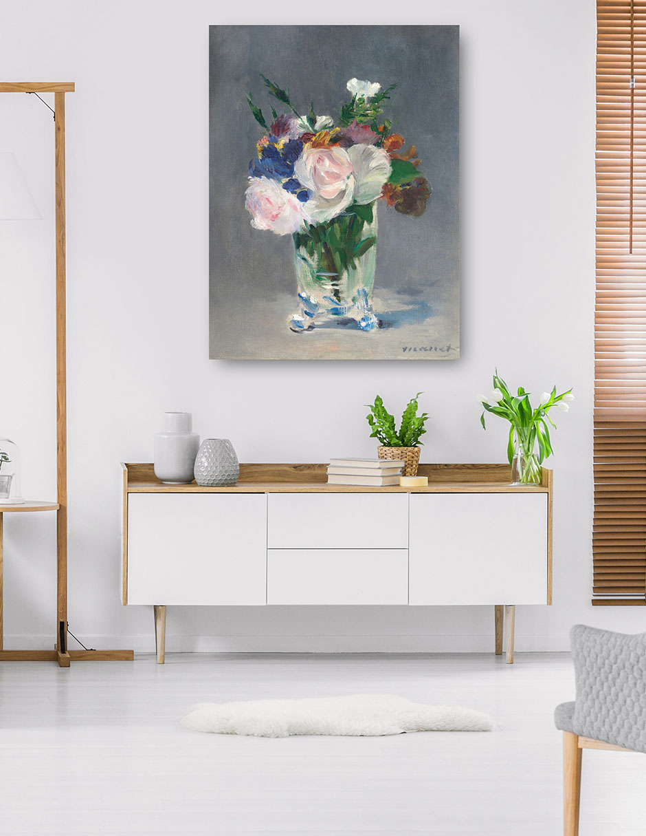 Foto 6 pulgar | Cuadro Decorativo - Flores En Un Jarrón De Cristal- Edouard Manet - Floral - 77x102 - Impresión En Lienzo - Fine Art Tj
