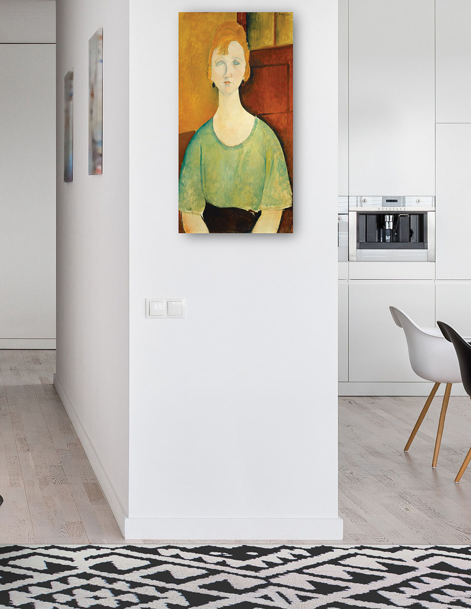 Foto 5 pulgar | Cuadro Decorativo - Chica Con Una Blusa Verde- Amedeo Modigliani - Fotografía - 54x102 - Impresión En Lienzo - Fine