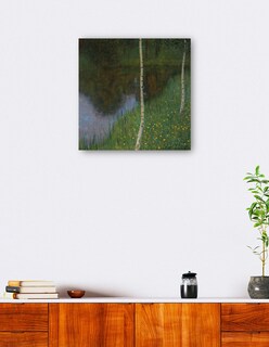 Foto 5 | Cuadro Decorativo - A Orillas Del Lago Con Abedules- Gustav Klimt - Paisaje - 72x72 - Impresión En Lienzo - Fine Art Tj