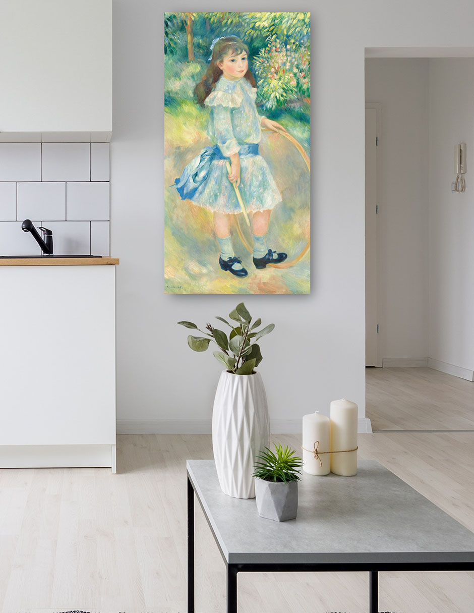 Foto 6 pulgar | Cuadro Decorativo - Chica Con Un Aro- Pierre-auguste Renoir - Fotografía - 72x138 - Impresión En Lienzo - Fine Art Tj