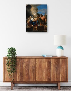 Foto 2 | Cuadro Decorativo - El Bautismo De Cristo (ca. 1650)- Andrea Sacchi - Religión - 69x92 - Impresión En Lienzo - Fine