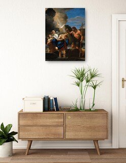 Foto 3 | Cuadro Decorativo - El Bautismo De Cristo (ca. 1650)- Andrea Sacchi - Religión - 69x92 - Impresión En Lienzo - Fine