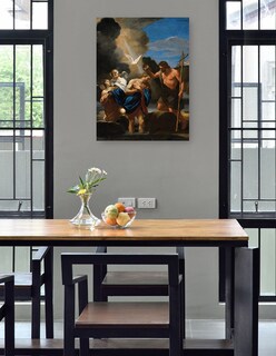 Foto 4 | Cuadro Decorativo - El Bautismo De Cristo (ca. 1650)- Andrea Sacchi - Religión - 69x92 - Impresión En Lienzo - Fine