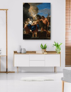 Foto 5 | Cuadro Decorativo - El Bautismo De Cristo (ca. 1650)- Andrea Sacchi - Religión - 69x92 - Impresión En Lienzo - Fine