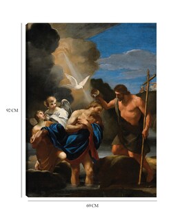 Foto 6 | Cuadro Decorativo - El Bautismo De Cristo (ca. 1650)- Andrea Sacchi - Religión - 69x92 - Impresión En Lienzo - Fine
