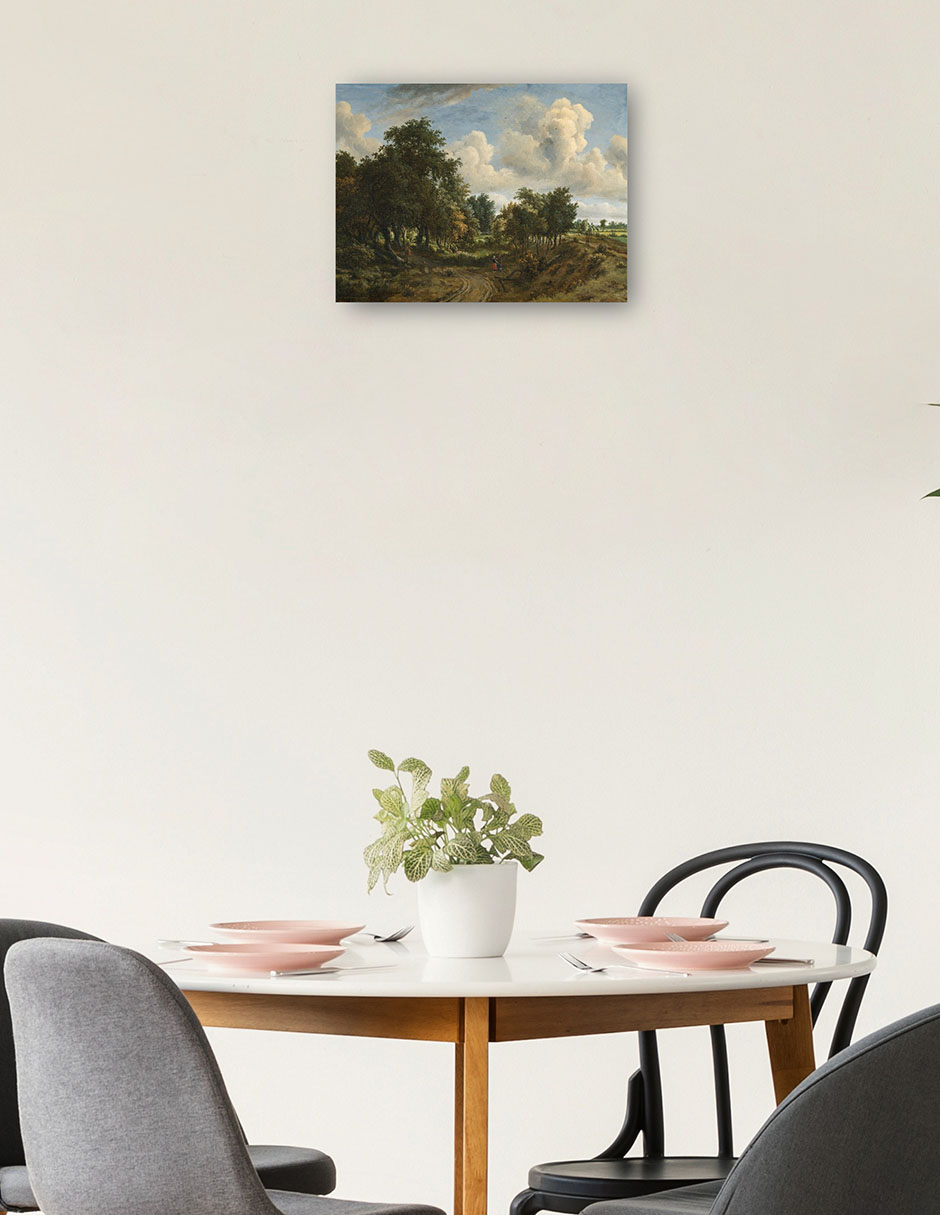 Foto 2 | Cuadro Decorativo - Un Paisaje Boscoso- Meindert Hobbema - Paisaje - 69x92 - Impresión En Lienzo - Fine Art Tj
