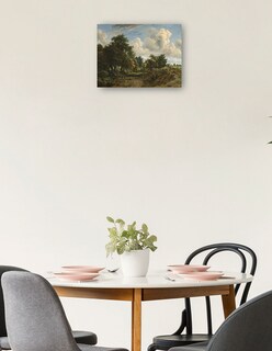 Foto 2 | Cuadro Decorativo - Un Paisaje Boscoso- Meindert Hobbema - Paisaje - 69x92 - Impresión En Lienzo - Fine Art Tj