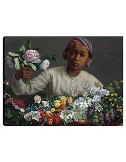Foto 1 | Cuadro Decorativo - Mujer Joven Con Peonías- Frederic Bazille - Religión - 77x102 - Impresión En Lienzo - Fine Art Tj