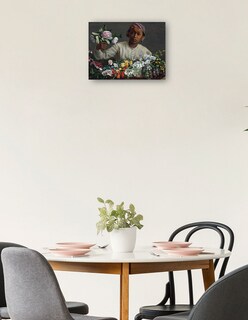 Foto 2 | Cuadro Decorativo - Mujer Joven Con Peonías- Frederic Bazille - Religión - 77x102 - Impresión En Lienzo - Fine Art Tj