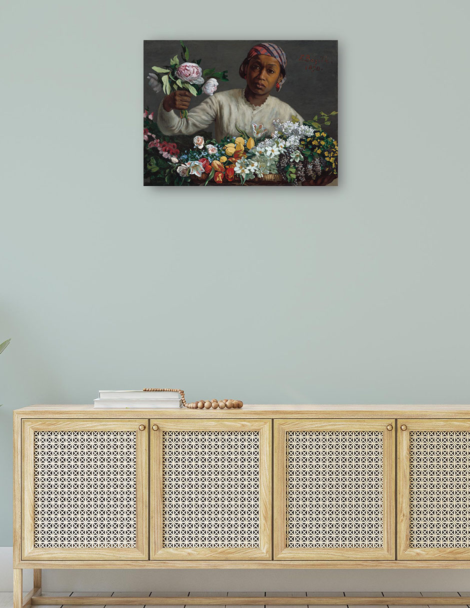 Foto 5 pulgar | Cuadro Decorativo - Mujer Joven Con Peonías- Frederic Bazille - Religión - 77x102 - Impresión En Lienzo - Fine Art Tj