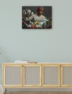 Foto 4 | Cuadro Decorativo - Mujer Joven Con Peonías- Frederic Bazille - Religión - 77x102 - Impresión En Lienzo - Fine Art Tj