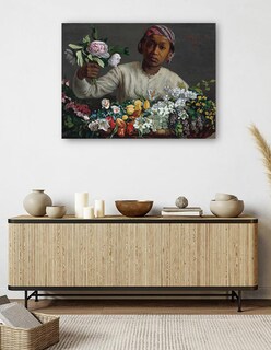 Foto 5 | Cuadro Decorativo - Mujer Joven Con Peonías- Frederic Bazille - Religión - 77x102 - Impresión En Lienzo - Fine Art Tj