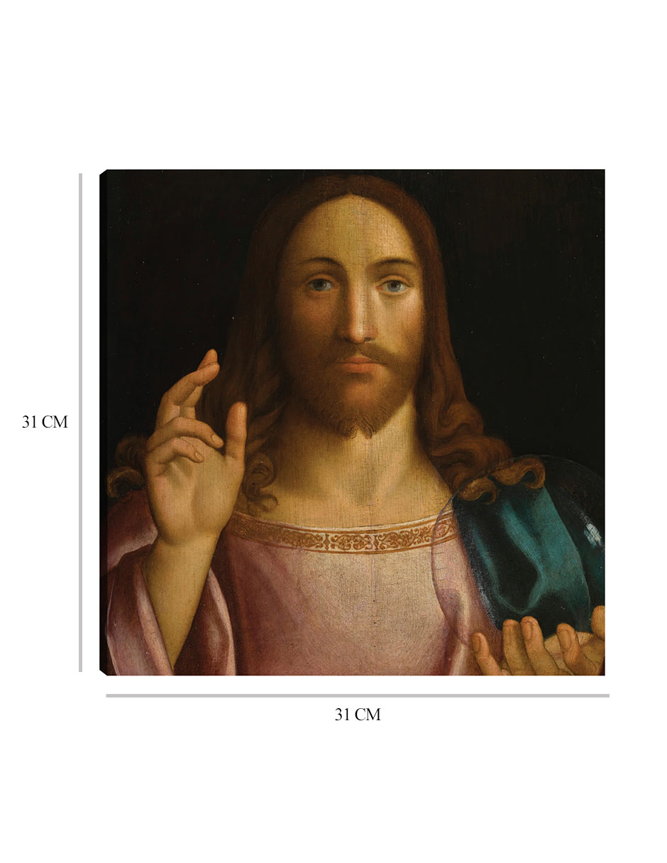 Foto 7 pulgar | Cuadro Decorativo - Cristo El Redentor- Francesco Bissolo - Religión - 31x31 - Impresión En Lienzo - Fine Art Tj